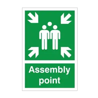 Rigid Plastic &lpar;1mm&rpar; Assembly Point Sign - 200mm x 300mm