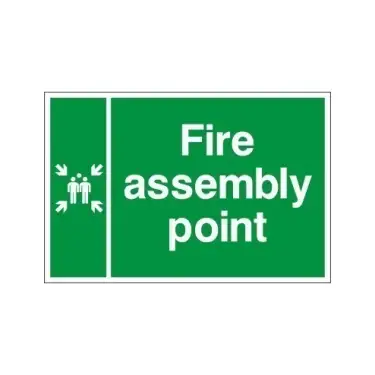 Click Here To Enlarge This Photo Of Rigid Plastic &lpar;3mm&rpar; Double Sided Fire Assembly Point Sign - 450mm x 600mm