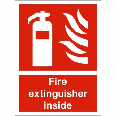 Click Here To Enlarge This Photo Of Self Adhesive Vinyl Fire Extinguisher Inside Sign