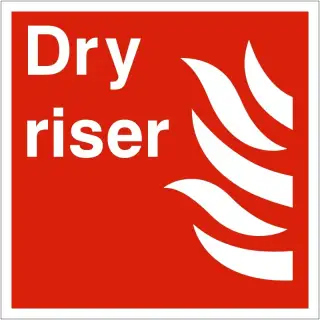 Self Adhesive Vinyl Dry Riser Sign - 200mm x 200mm