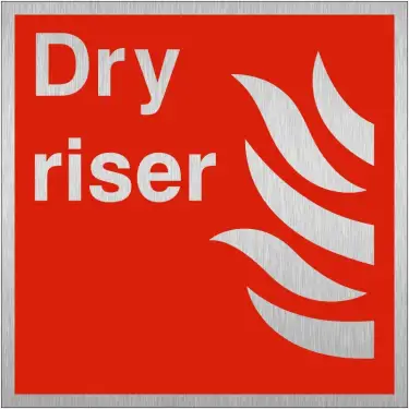 Click Here To Enlarge This Photo Of Brushed Aluminium &lpar;3mm&rpar; Dry Riser Sign - 200mm x 200mm