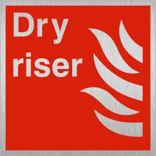 Brushed Aluminium &lpar;3mm&rpar; Dry Riser Sign - 200mm x 200mm