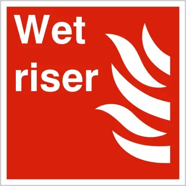 Click Here To Enlarge This Photo Of Rigid Plastic &lpar;1mm&rpar; Wet Riser Sign - 200mm x 200mm