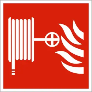 Rigid Plastic &lpar;1mm&rpar; Fire Hose Reel Sign - 200mm x 200mm