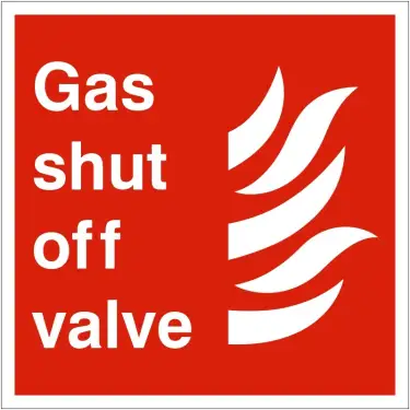 Click Here To Enlarge This Photo Of Rigid Plastic &lpar;1mm&rpar; Gas Shut Off Valve Sign
