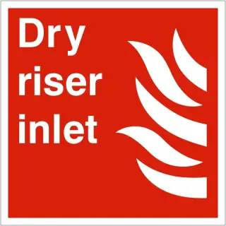 Rigid Plastic &lpar;1mm&rpar; Dry Riser Inlet Sign - 200mm x 200mm