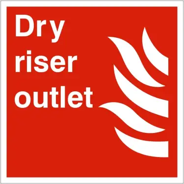 Click Here To Enlarge This Photo Of Rigid Plastic &lpar;1mm&rpar; Dry Riser Outlet Sign - 200mm x 200mm