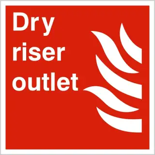 Rigid Plastic &lpar;1mm&rpar; Dry Riser Outlet Sign - 200mm x 200mm