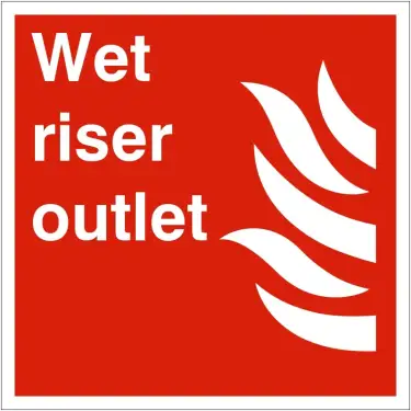 Click Here To Enlarge This Photo Of Rigid Plastic &lpar;1mm&rpar; Wet Riser Outlet Sign - 200mm x 200mm