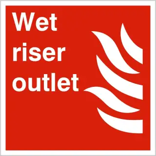 Rigid Plastic &lpar;1mm&rpar; Wet Riser Outlet Sign - 200mm x 200mm