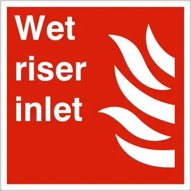 Click Here To Enlarge This Photo Of Self Adhesive Vinyl Wet Riser Inlet Sign - 200mm x 200mm
