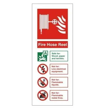 Click Here To Enlarge This Photo Of Rigid Plastic &lpar;1mm&rpar; Fire Hose Reel Sign - 75mm x 200mm