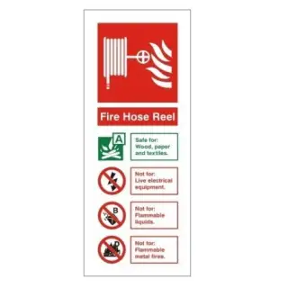 Brushed Aluminium &lpar;3mm&rpar; Fire Hose Reel ID Sign - 75mm x 200mm