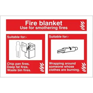 Rigid Plastic &lpar;1mm&rpar; Fire Blanket Identification Sign - 150mm x 100mm