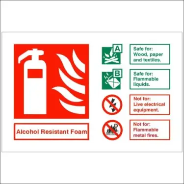 Click Here To Enlarge This Photo Of Rigid Plastic &lpar;1mm&rpar; Alcohol Resistant Foam Fire Extinguisher ID Sign - 150mm x 100mm