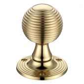 FB507 - Zoo Hardware Fulton & Bray Queen Anne Mortice Knob Furniture &lpar;Unsprung&rpar; 60mm Rose dia&period; Polished Brass