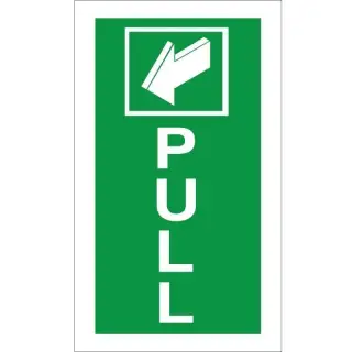 Rigid Plastic &lpar;1mm&rpar; Pull Instruction Sign - 100mm x 200mm