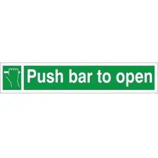 Rigid Plastic &lpar;1mm&rpar; Push Bar To Open Instruction Sign