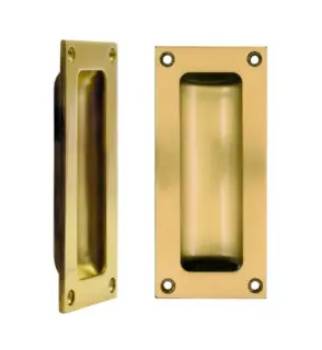 FB90PVDSB - Zoo Hardware Fulton & Bray Flush Pull - 102 x 45mm &lpar;13mm Depth&rpar; PVD Satin Brass
