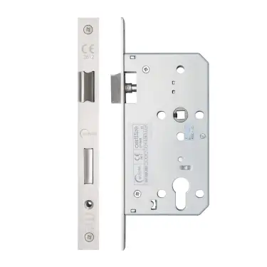 Click Here To Enlarge This Photo Of Eclipse 71410 DIN Euro Sashlock 60mm - &lpar;22mm Square Forend&rpar; - Satin Stainless Steel
