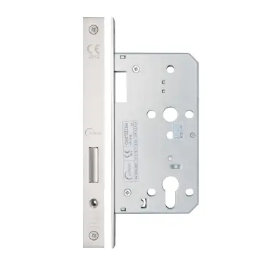 Click Here To Enlarge This Photo Of Eclipse 71412 DIN Euro Deadlock 60mm - &lpar;22mm Square Forend&rpar; - Satin Stainless Steel