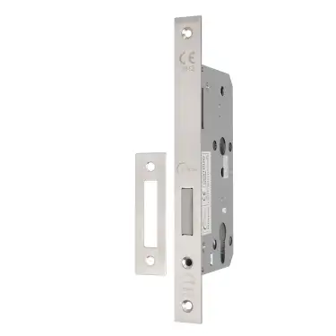 Click Here To Enlarge This Photo Of Eclipse 71412 DIN Euro Deadlock 60mm - &lpar;22mm Square Forend&rpar; - Satin Stainless Steel