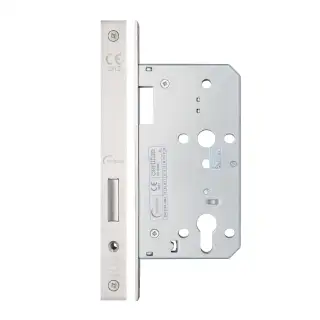 Eclipse 71412 DIN Euro Deadlock 60mm - &lpar;22mm Square Forend&rpar; - Satin Stainless Steel