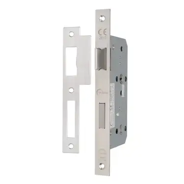 Click Here To Enlarge This Photo Of Eclipse 71413 DIN Bathroom Lock 60mm - &lpar;22mm Square Forend&rpar; - Satin Stainless Steel