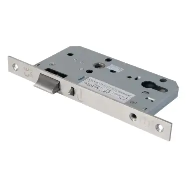 Click Here To Enlarge This Photo Of Eclipse 71414 DIN Nightlatch 60mm - &lpar;22mm Square Forend&rpar; - Satin Stainless Steel