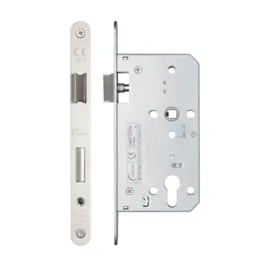 Click Here To Enlarge This Photo Of Eclipse 71420 DIN Euro Sashlock 60mm - &lpar;22mm Radius Forend&rpar; - Satin Stainless Steel