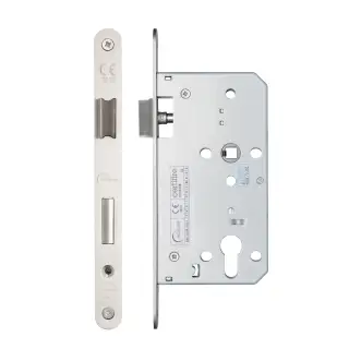 Eclipse 71420 DIN Euro Sashlock 60mm - &lpar;22mm Radius Forend&rpar; - Satin Stainless Steel