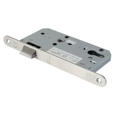 Click Here To Enlarge This Photo Of Eclipse 71421 DIN Latch 60mm - &lpar;22mm Radius Forend&rpar; - Satin Stainless Steel