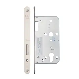 Eclipse 71422 DIN Euro Deadlock 60mm - &lpar;22mm Radius Forend&rpar; - Satin Stainless Steel