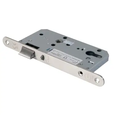 Click Here To Enlarge This Photo Of Eclipse 71424 DIN Nightlatch 60mm - &lpar;22mm Radius Forend&rpar; - Satin Stainless Steel