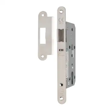 Click Here To Enlarge This Photo Of Eclipse 71424 DIN Nightlatch 60mm - &lpar;22mm Radius Forend&rpar; - Satin Stainless Steel