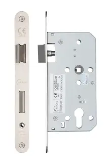 Eclipse 71440 DIN Euro Sashlock 55mm - &lpar;24mm Radius Forend&rpar; - Satin Stainless Steel