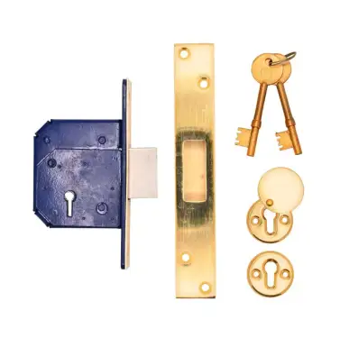 Click Here To Enlarge This Photo Of TSSRETROMDL3B - TSS Retro Fit British Standard 5 Lever Mortice Deadlock 79mm Polished Brass &lpar;Chubb 3G114E&rpar;