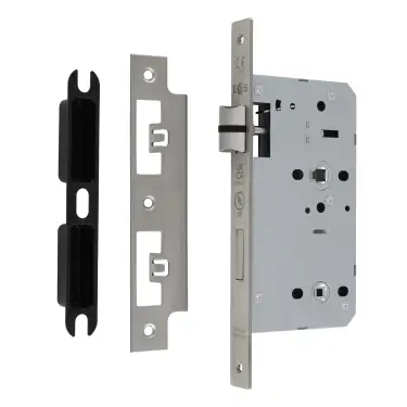 Click Here To Enlarge This Photo Of DLX7860WCSSS - Carlisle Brass Eurospec DIN Bathroom Lock 60mm Backset &lpar;Square Forend&rpar; - Satin Stainless Steel