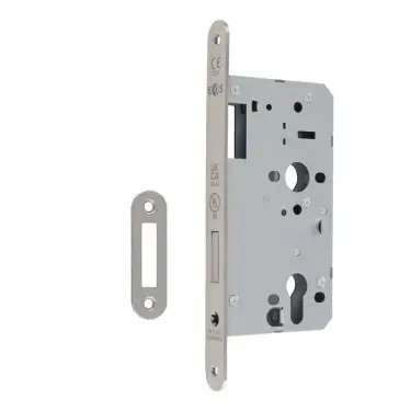 Click Here To Enlarge This Photo Of DLX0060EPSSS&sol;R - Carlisle Brass Eurospec DIN Euro Deadlock 60mm Backset &lpar;Radius Forend&rpar; - Satin Stainless Steel