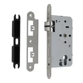DLX7260ESCSSS&sol;R - Carlisle Brass Eurospec DIN Euro Escape Lock 60mm Backset &lpar;Radius Forend&rpar; - Satin Stainless Steel