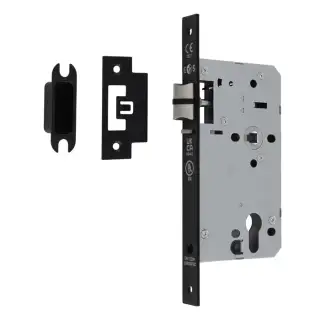 DLX7260NLMB - Carlisle Brass Eurospec DIN Euro Nightlatch 60mm Backset &lpar;Square Forend&rpar; - Matt Black
