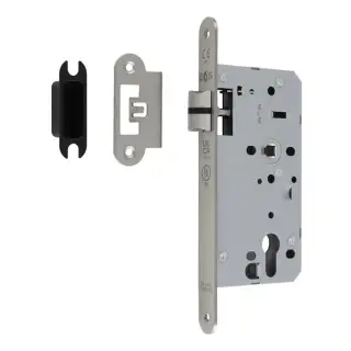 DLX0055LSSS&sol;R - Carlisle Brass Eurospec DIN Latch 55mm Backset &lpar;Radius Forend&rpar; - Satin Stainless Steel