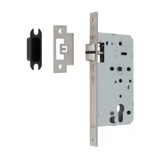 DLX0055LSSS - Carlisle Brass Eurospec DIN Latch 55mm Backset &lpar;Square Forend&rpar; - Satin Stainless Steel
