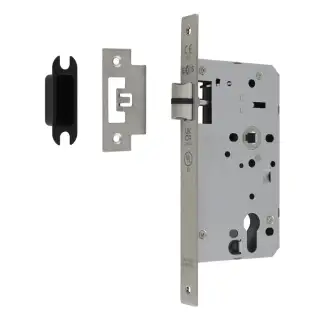 DLX0060LSSS - Carlisle Brass Eurospec DIN Latch 60mm Backset &lpar;Square Forend&rpar; - Satin Stainless Steel