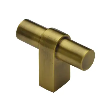 Click Here To Enlarge This Photo Of C2482-AT Heritage Brass Industrial T-Bar Cabinet Knob Antique Brass Finish