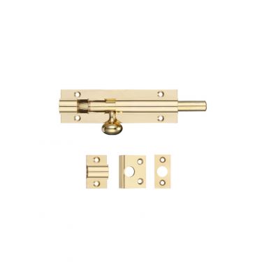 Click Here To Enlarge This Photo Of FB56 - Zoo Hardware Fulton & Bray Architectural Barrel Bolt 100mm x 30mm Polished Brass