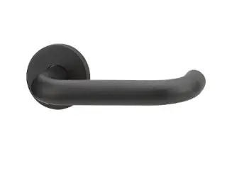 AR961&sol;60-3-SP-BLK Hoppe Arrone SS304 19mm Sprung Return to Door Lever on 6mm Rose - Matt Black &lpar;50026938&rpar;