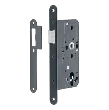 Click Here To Enlarge This Photo Of AR911-R-60-BLK Hoppe Arrone DIN Mortice Latch Radius Forend &lpar;60mm Backset&rpar; - Matt Black &lpar;50015813&rpar;