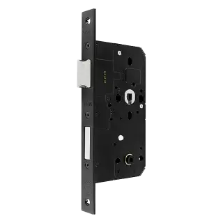 AR913-S-60-BLK Hoppe Arrone DIN Mortice Bathroom Lock Square Forend &lpar;60mm Backset&rpar; - Matt Black &lpar;50015461&rpar;