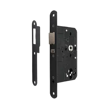 Click Here To Enlarge This Photo Of AR914-R-60-BLK Hoppe Arrone DIN Mortice Nightlatch Case Radius Forend &lpar;60mm Backset&rpar; - Matt Black &lpar;50026203&rpar;